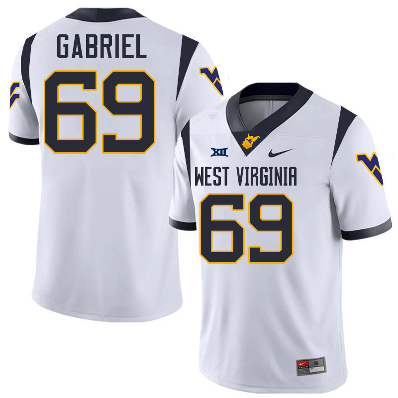 Nate Gabriel WVU Jersey,West Virginia Mountaineers #69 Nate Gabriel Jersey Youth College-White